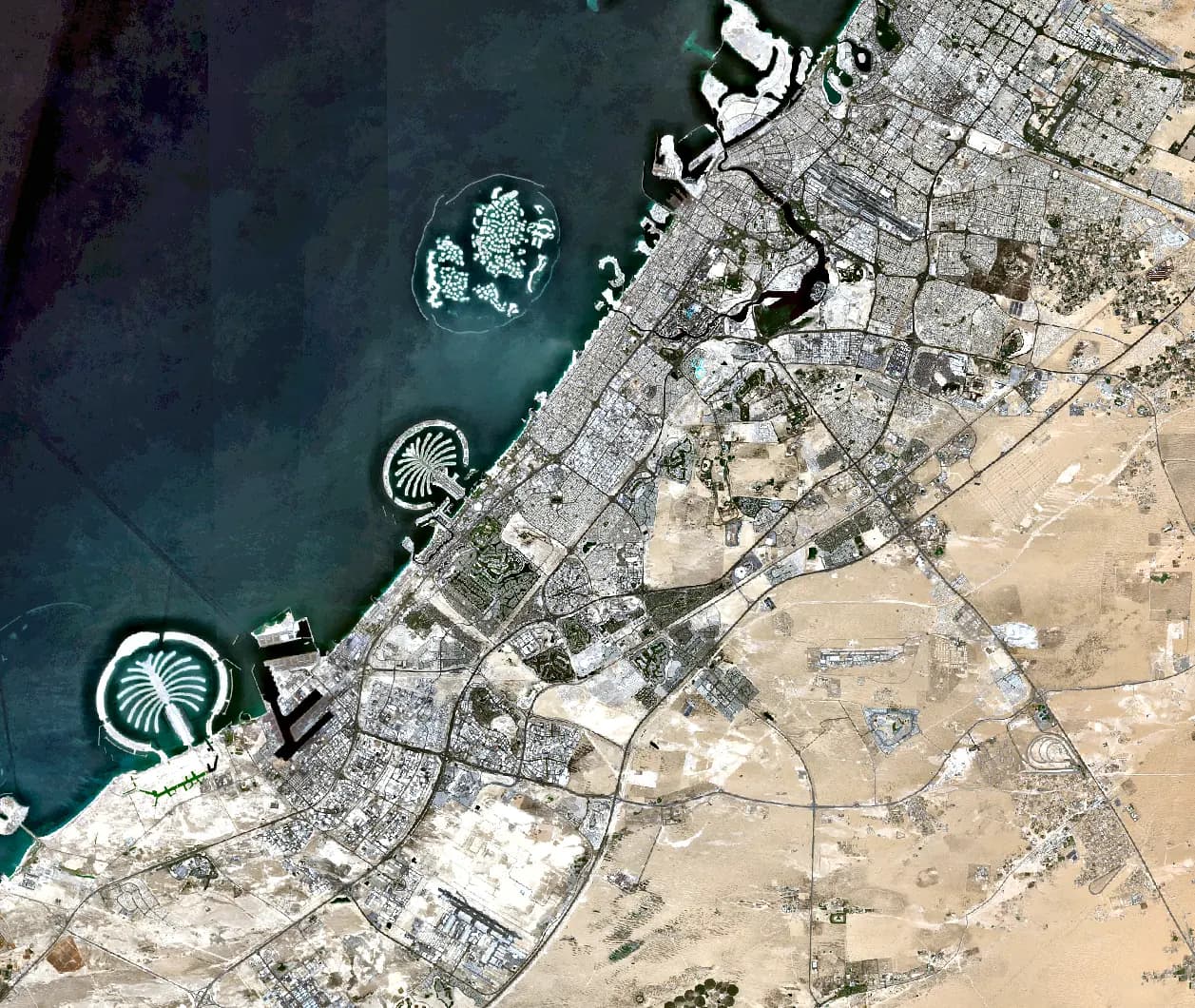 Dubai, UAE from satellite imagery